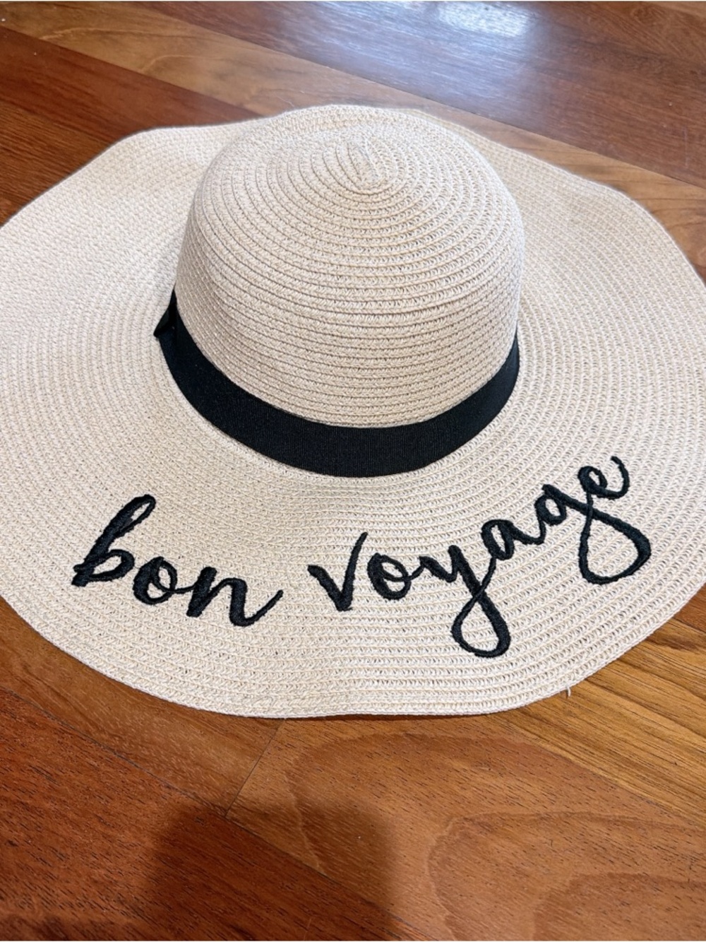 La Vie en Rose Aqua "Bon Voyage" Wide Brim Sun Hat - Picture 1 of 3